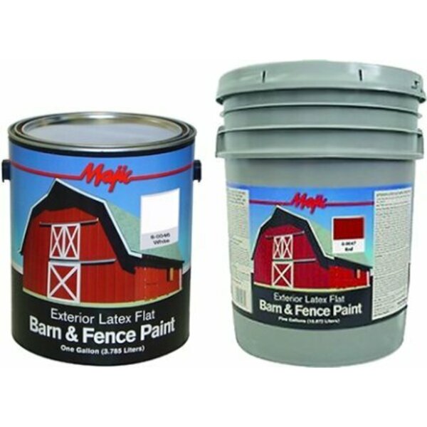 Majic Paints 8-0047-1 BARN PAINT GAL RED FLAT LATEX 2424828